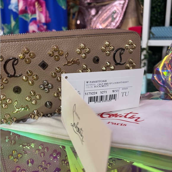 NWT Christian Louboutin Panettone Long Wallet 31752245271 Tan / Brown - Picture 10 of 14